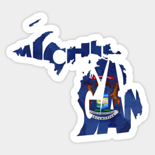 Michigan Typo Map Sticker